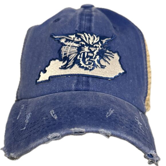 Kentucky Wildcats Women’s Distressed Throwback Logo Blue Hat With Ponytail Back - Picture 1 of 3